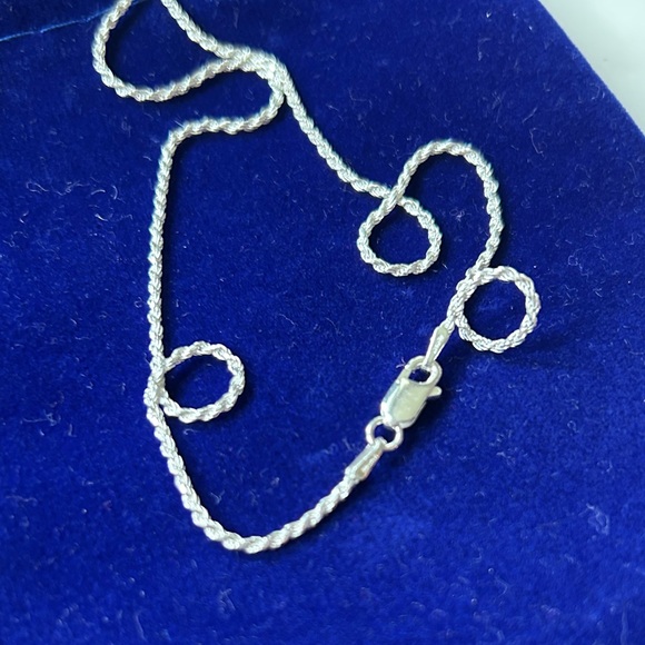 Sterling‎ Silver Rope Chain Necklace - Picture 2 of 4